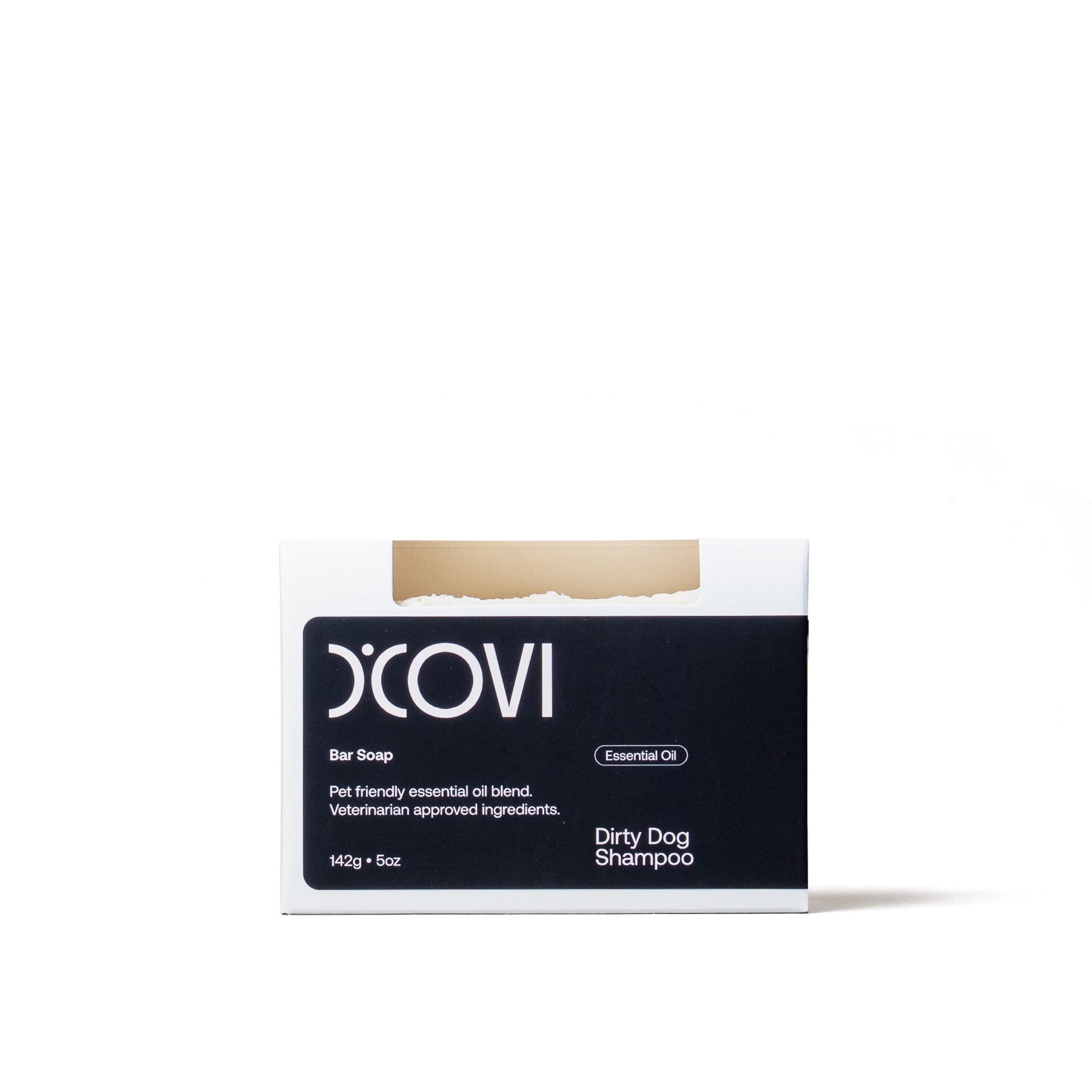 D'Covi Dirty Dog bar soap packaging on a white background