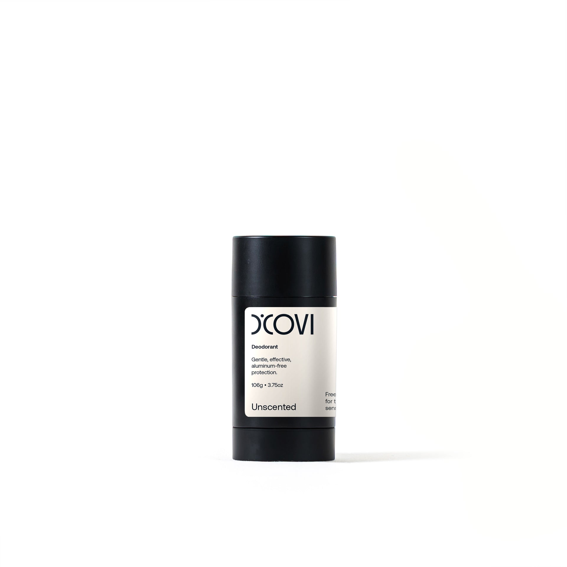 D'Covi Deodorant on white background. Roll up deodorant with 106g (3.75 oz) of handmade Unscented Deodorant. 