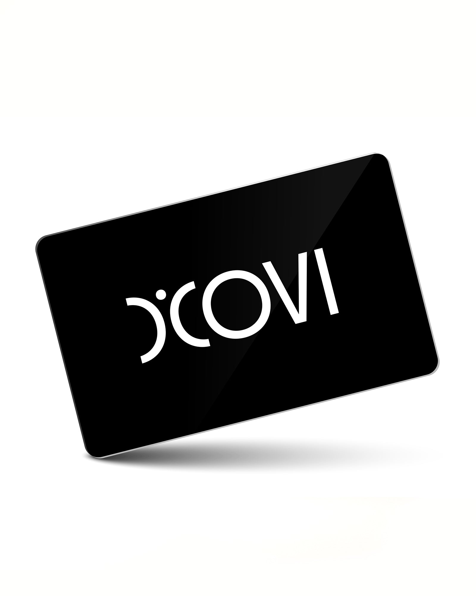 Black giftcard with D'Covi logo on a white background